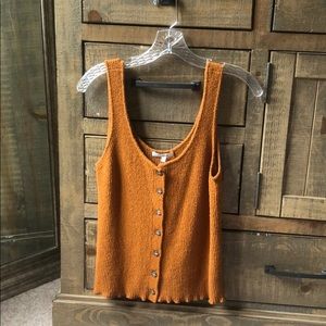 Madewell burnt orange tank with buttons